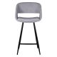 Chaise de bar hauteur d'assise 65 cm NIKO assise en velours côtelé gris clair