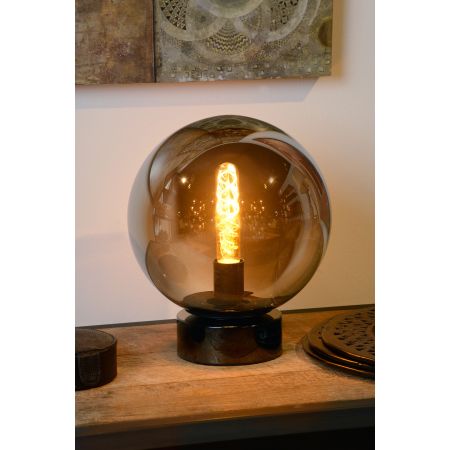 Lucide JORIT - Lampe de table - Ø 25 cm - 1xE27 - Fumé 