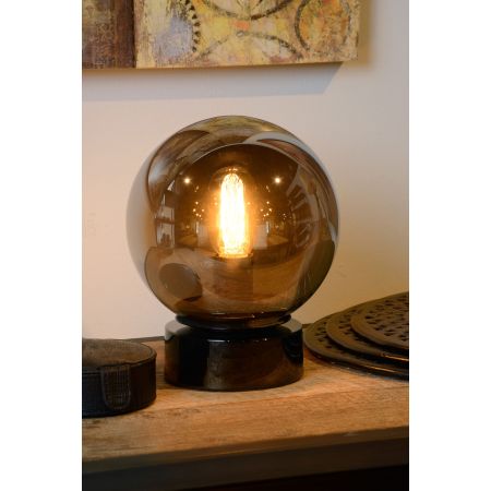 Lucide JORIT - Lampe de table - Ø 20 cm - 1xE27 - Fumé 