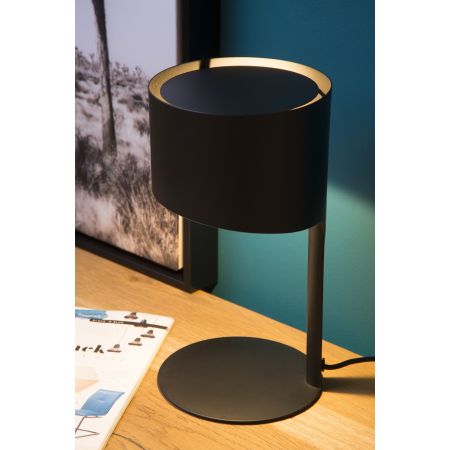 Lucide KNULLE - Lampe de table - Ø 15 cm - 1xE14 - Noir 