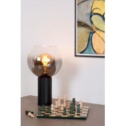 Lucide MARIUS - Lampe de table - Ø 20 cm - 1xE27 - Noir 