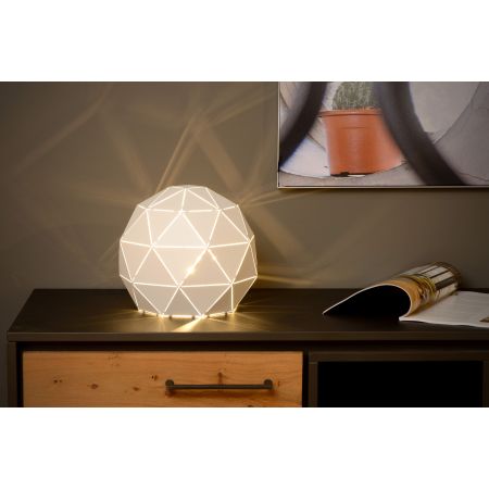 Lucide OTONA - Lampe de table - Ø 25 cm - 1xE27 - Blanc 