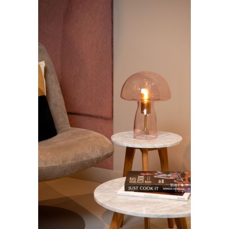 Lucide FUNGO - Lampe de table - 1xE27 - Rose 