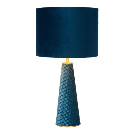 Lucide EXTRAVAGANZA VELVET - Lampe de table - Ø 25 cm - 1xE27 - Turquoise 