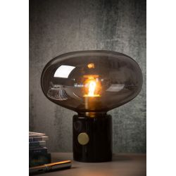 Lucide CHARLIZE - Lampe de table - Ø 23 cm - 1xE27 - Fumé 