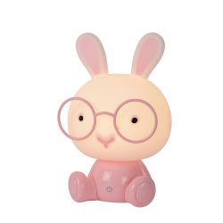 Lucide DODO RABBIT - Lampe de table Chambres d'enfant - LED Dim. - 1x3W - 3 StepDim - Rose 