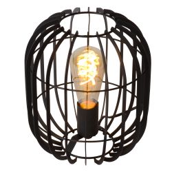 Lucide REDA - Lampe de table - Ø 22 cm - 1xE27 - Noir 