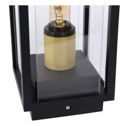 Lucide LAURENS - Borne extérieur Intérieur/Extérieur - 1xE27 - IP54 - Noir