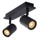 Lucide LENNERT - Spot plafond Salle de bains - LED Dim. - GU10 - 2x5W 3000K - IP44 - Noir 