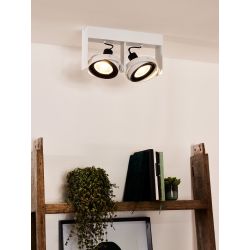 Lucide GRIFFON - Spot plafond - LED Dim to warm - GU10 (ES111) - 2x12W 2200K/3000K - Blanc 