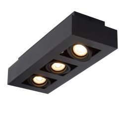 Lucide XIRAX - Spot plafond - LED Dim to warm - GU10 - 3x5W 2200K/3000K - Noir