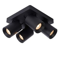 Lucide NIGEL - Spot plafond - LED Dim to warm - GU10 - 4x5W 2200K/3000K - Noir 