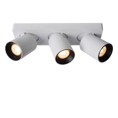 Lucide NIGEL - Spot plafond - LED Dim to warm - GU10 - 3x5W 2200K/3000K - Blanc 