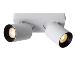 Lucide NIGEL - Spot plafond - LED Dim to warm - GU10 - 2x5W 2200K/3000K - Blanc 