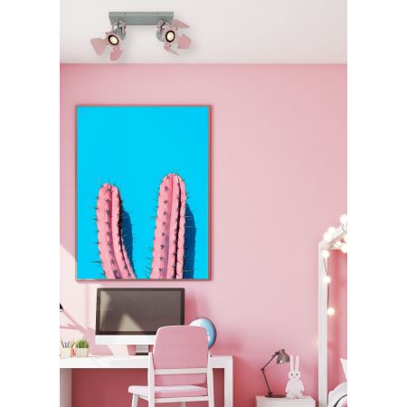 Lucide PICTO - Spot plafond Chambres d'enfant - 2xGU10 - Rose 