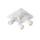 Lucide SIRENE-LED - Spot plafond Salle de bains - Ø 10 cm - LED Dim. - GU10 - 4x5W 3000K - IP44 - Blanc 