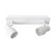 Lucide SIRENE-LED - Spot plafond Salle de bains - Ø 10 cm - LED Dim. - GU10 - 2x5W 3000K - IP44 - Blanc 