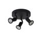 Lucide JASTER-LED - Spot plafond - Ø 20 cm - LED - GU10 - 3x5W 2700K - Noir 