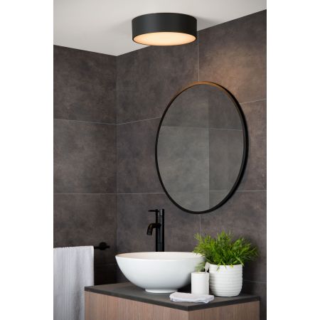 Lucide ROXANE - Plafonnier Salle de bains - Ø 25 cm - LED - 1x10W 2700K - IP65 - Anthracite 