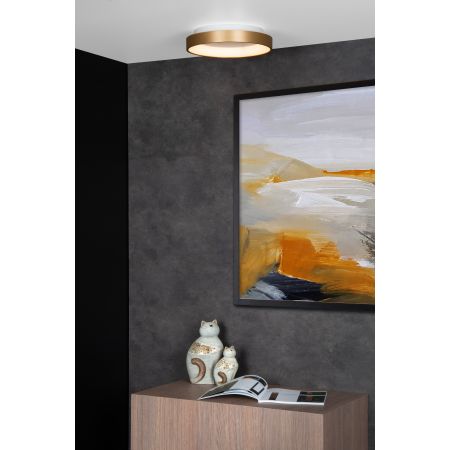 Lucide VIDAL - Plafonnier - Ø 28 cm - LED Dim. - 1x20W 2700K - Or Mat / Laiton 