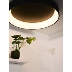 Lucide TALOWE LED - Plafonnier - Ø 80 cm - LED Dim. - 1x80W 3000K - Noir 