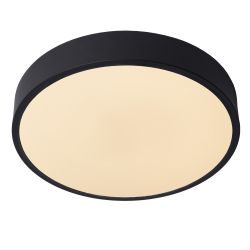 Lucide UNAR - Plafonnier - Ø 30 cm - LED Dim. - 1x18W 2700K - 3 StepDim - Noir 