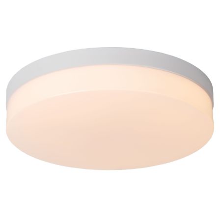 Lucide BISKIT - Plafonnier Salle de bains - Ø 34,5 cm - LED - 1x24W 2700K - IP44 - Détecteur De Mouvement - Blanc 