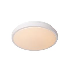 Lucide DASHER - Plafonnier Salle de bains - Ø 29,3 cm - LED - 1x12W 2700K - IP44 - Détecteur De Mouvement - Blanc 