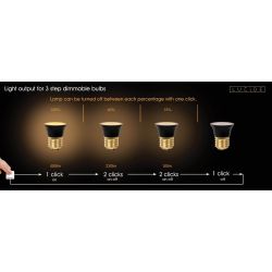 Lucide G45 - Ampoule led - Ø 4,3 cm - LED Dim. - E27 - 1x5W 2700K - 3 StepDim - Noir