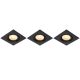 Lucide FOCUS - Spot encastrable - LED Dim. - GU10 - 3x5W 3000K - Noir - Ensemble de 3 