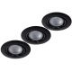 Lucide FOCUS - Spot encastrable - Ø 8,1 cm - LED Dim. - GU10 - 3x5W 3000K - Noir - Ensemble de 3 