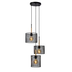 Lucide BASKETT - Suspension - 3xE27 - Noir 