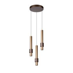 Lucide MARGARY - Suspension - Ø 28 cm - LED Dim. - 3x4W 2700K - Café 