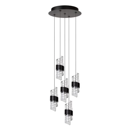 Lucide KLIGANDE - Suspension - Ø 30 cm - LED Dim. - 5x8W 2700K - Noir 