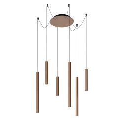 Lucide LORENZ - Suspension - Ø 120 cm - LED Dim. - 6x4W 3000K - Rouille 