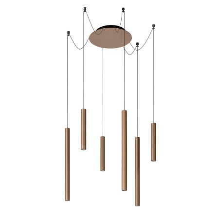 Lucide LORENZ - Suspension - Ø 120 cm - LED Dim. - 6x4W 3000K - Rouille 