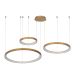 Lucide VIDAL - Suspension - Ø 78 cm - LED Dim. - 1x120W 2700K - Or Mat / Laiton 