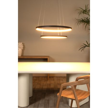 Lucide VIDAL - Suspension - Ø 78 cm - LED Dim. - 1x92W 2700K - Noir 