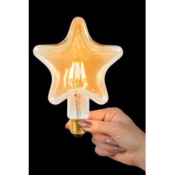 Lucide STAR - Ampoule filament - Ø 6 cm - LED - E27 - 1x7W 2200K - Ambre 