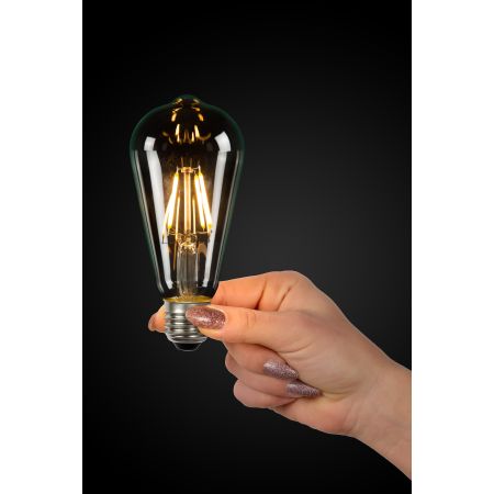 Lucide ST64 Class A - Ampoule filament - Ø 6,4 cm - LED - E27 - 1x7W 2700K - Transparent 