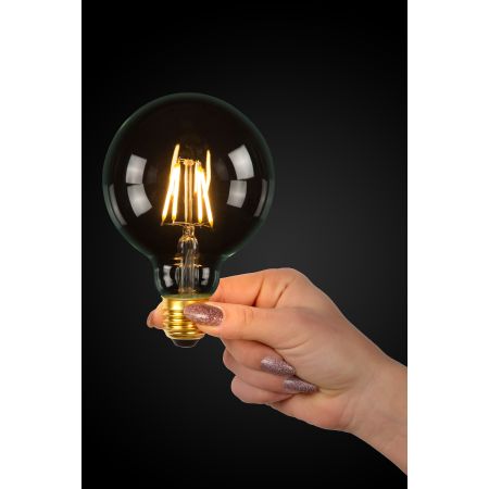 Lucide G125 Class A - Ampoule filament - Ø 12,5 cm - LED - E27 - 1x7W 2700K - Transparent 