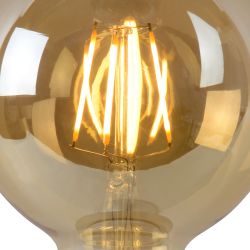 Lucide G95 - Ampoule filament - Ø 9,5 cm - LED Dim. - E27 - 1x5W 2700K - Ambre