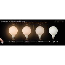 Lucide G125 - Ampoule filament - Ø 12,5 cm - LED Dim. - E27 - 1x8W 2700K - 3 StepDim - Opalin