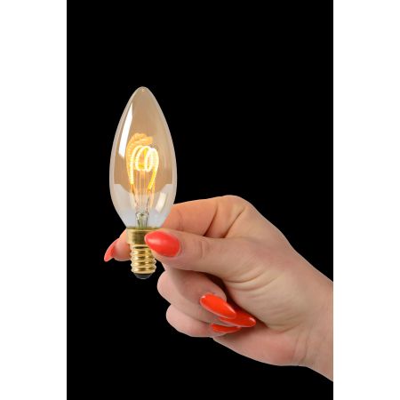 Lucide C35 - Ampoule filament - Ø 3,5 cm - LED Dim. - E14 - 1x3W 2200K - Ambre 