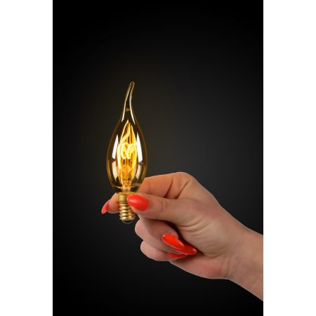 Lucide CT35 - Ampoule filament - Ø 3,5 cm - LED Dim. - E14 - 1x3W 2200K - Ambre 