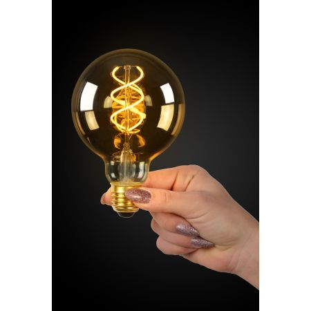 Lucide G95 - Ampoule filament - Ø 9,5 cm - LED Dim. - E27 - 1x4,9W 2200K - Ambre 