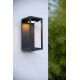 Lucide TENSO SOLAR - Applique murale Intérieur/Extérieur - LED - 1x2,2W 3000K - IP54Détecteur De Mouvement & Jour/Nuit - Anthrac