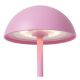 Lucide JOY - Lampe de table Intérieur/Extérieur Rechargeable - Batterie/Piles - Ø 12 cm - LED Dim. - 1x1,5W 3000K - IP54 - Rose 