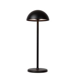 Lucide JOY - Lampe de table Intérieur/Extérieur Rechargeable - Batterie/Piles - Ø 12 cm - LED Dim. - 1x1,5W 3000K - IP54 - Noir 