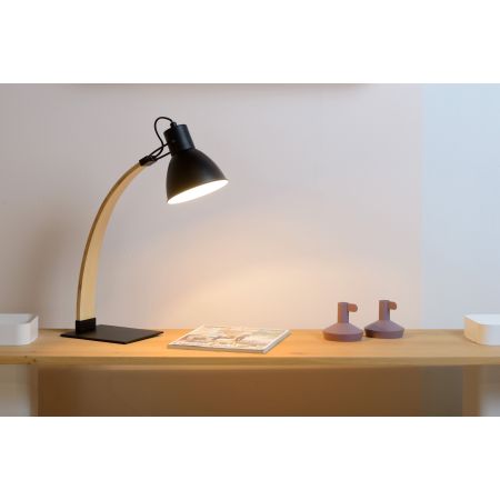 Lucide CURF - Lampe de bureau - 1xE27 - Noir 